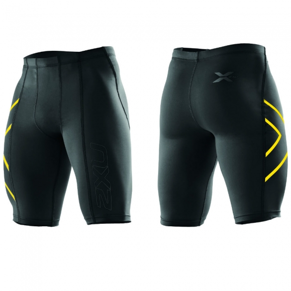 2XU Compressie short 2015 Schwarz/Yellow Herren MA1931b MA1931bBLK/FYL